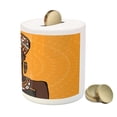 thumbnail image 3 of African Piggy Bank, Ethnographic Art Tribe Woman Long Neck Folk on Mandala, Ceramic Coin Bank Money Box for Cash Saving, 3.6" X 3.2", Multicolor, by Ambesonne, 3 of 4