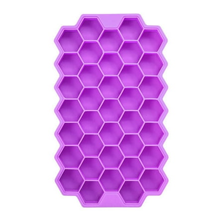

Ice Mould Silicone Diy Pudding Jelly Cube Tray 37 Grids Honeycomb Ice Maker Container Purple