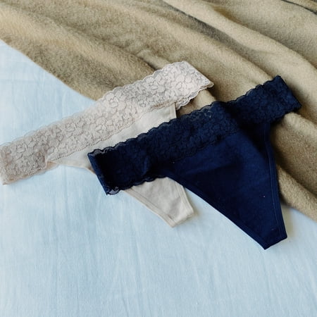 

Hipster Lace Cotton Thong 2 Pack Underwear