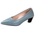 thumbnail image 2 of Women’s Pointed Toe Low Kitten Heel Pumps, Soft Faux Leather Slip‑On Dress Shoes, Comfortable Non‑Slip Office Casual Formal Footwear, 2 of 9