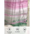 thumbnail image 6 of Sheer Curtains 54 Inch Length 2 Panels Set for Kitchen, Pink Green Ombre Semi Sheer Curtains for Windows, Abstract Modern Art Fluid Striped Voile Window Treatments Rod Pocket Curtain, 6 of 7