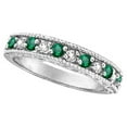 thumbnail image 3 of Green Emerald Eternity Stackable Wedding Band Ring 925 Sterling Silver Gemstone Jewelry For Women Gift, 3 of 5