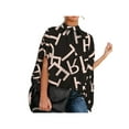 thumbnail image 1 of VISgogo Blusa de verano para mujer, manga de murciélago, camisa informal lisa/estampada con cuello simulado, blusas sueltas para mujer VISgogo moda, 1 of 3