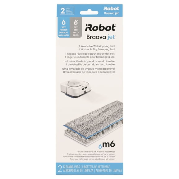 iRobot Authentic Replacement Parts- Braava jet m Series Washable Pads Multi-Pack, (1 Wet & 1 Dry Pad)