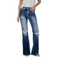 thumbnail image 1 of Vaqueros bootcut elásticos para mujer: cómodos pantalones vaqueros acampanados para el día a día, 1 of 6