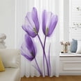 thumbnail image 6 of Luxury Purple Tulip Sheer Curtains 45 Inches Long, Watercolor Spring Rustic Floral Light Filering Curtains, Breathable Simi Curtain Privacy Drapes for Kitchen Bathroom Small Window Treatment, 6 of 9