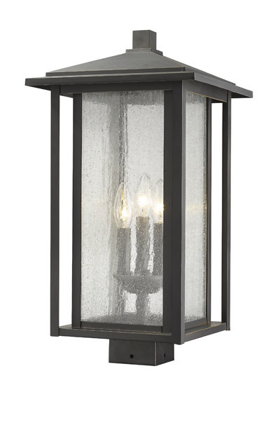 Photo 1 of 554PHXLS-ORB-Z-Lite-Aspen - 22 Inch Three Light Outdoor Post Mount Oil Rubbed Bronze Finish with