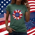 thumbnail image 2 of Zynoxe Women's T-Shirts Fourth of July Patriotic Graphic Tees for Women Casual Summer Crew Neck Short Sleeve Going Out Tops (#03 Green,M), 2 of 7
