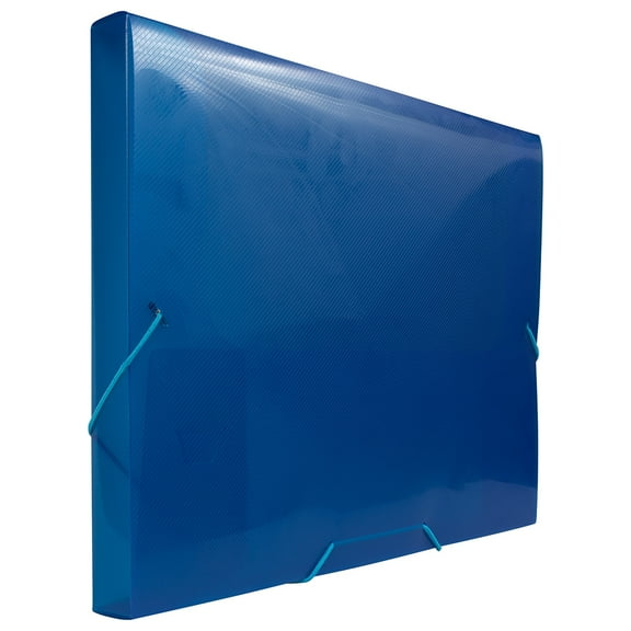 JAM Paper Poly Portfolio with Elastic Closure, Blue, 9 7/8 x 13 x 1 Inches