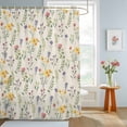 thumbnail image 4 of Shower Curtain Wildflowers Leavs Shower Curtains for Bathroom Decor, Waterproof Polyester Shower Curtain Set with Hooks, Extra Long 72" x 84" Floral Plant Beige, 4 of 9