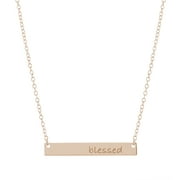 Marisol & Poppy Blessed Bar Necklace in Rose Gold over Sterling Silver for Women, Teen