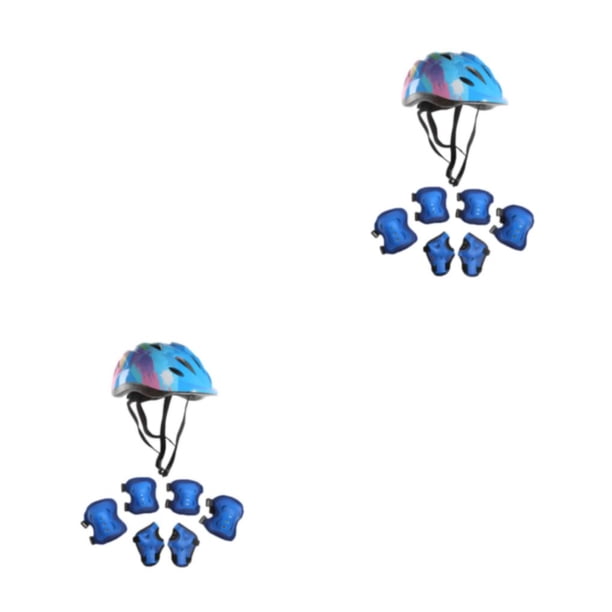 Bearachild 1 Juego de casco de rodillo para niños, ajustable, para bicicleta de niño pequeño, rodillera, codera, protectores de bicicletas para Azul oscuro 2piezas