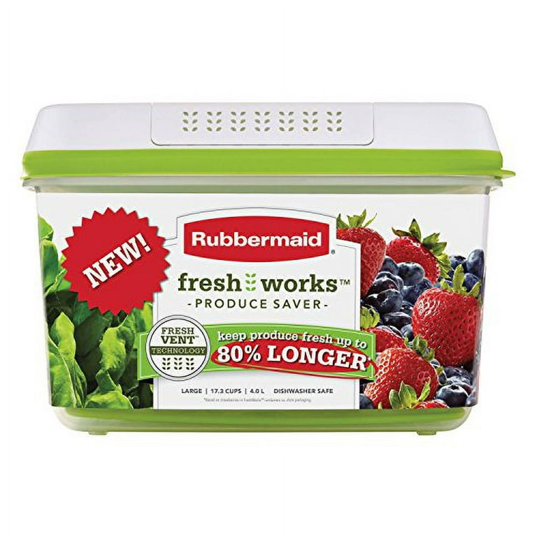 Rubbermaid Fresh Works Produce Saver Food Storage Container, 17.3 Cup 