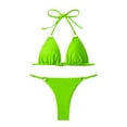 thumbnail image 5 of Swimsuits for Women String Bikini Sets Two Piece Ring Triangle Thong Halter Neck Beachwear Mint Green Women's Swimwear L, 5 of 5