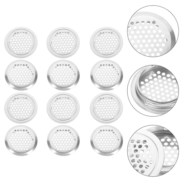 Luxshiny 12pcs Circular Soffit Vents Stainless Steel Silver For Household Use