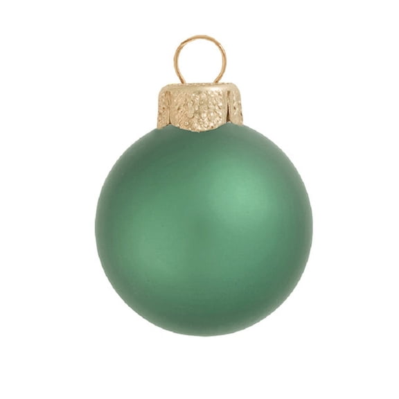 Whitehurst Petite Matte Finish Glass Christmas Ball Ornaments - 1.25" (30mm) - Soft Green - 40ct