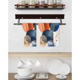 thumbnail image 3 of Navy Blue Burnt Orange Kitchen Dish Towels for Drying Dishes Set of 2, Abstract Geometric Vintage Waffle Weave Microfiber Hand Tea Bathroom Towels Quick Dry & Absorbent Towel 15.7x23.6, 3 of 7