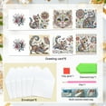 thumbnail image 3 of 6pcs Diamond Art Painting Kit Greeting Card, Flower Butterfly Kitten 5D DIY Special Shape Diamond Greeting Card Creative Gifts, Christmas Thanksgiving Greeting Card Congratulation, 3 of 8