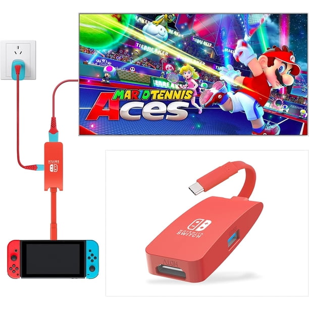 Reemplazo para Switch Dock, 4K@60Hz Switch Dock, Estación de Acoplamiento de Conmutador Portátil para TV, 1080P 60Hz Switch TV Dock para Switch MacBook Pro Air Samsung DEX-Rojo