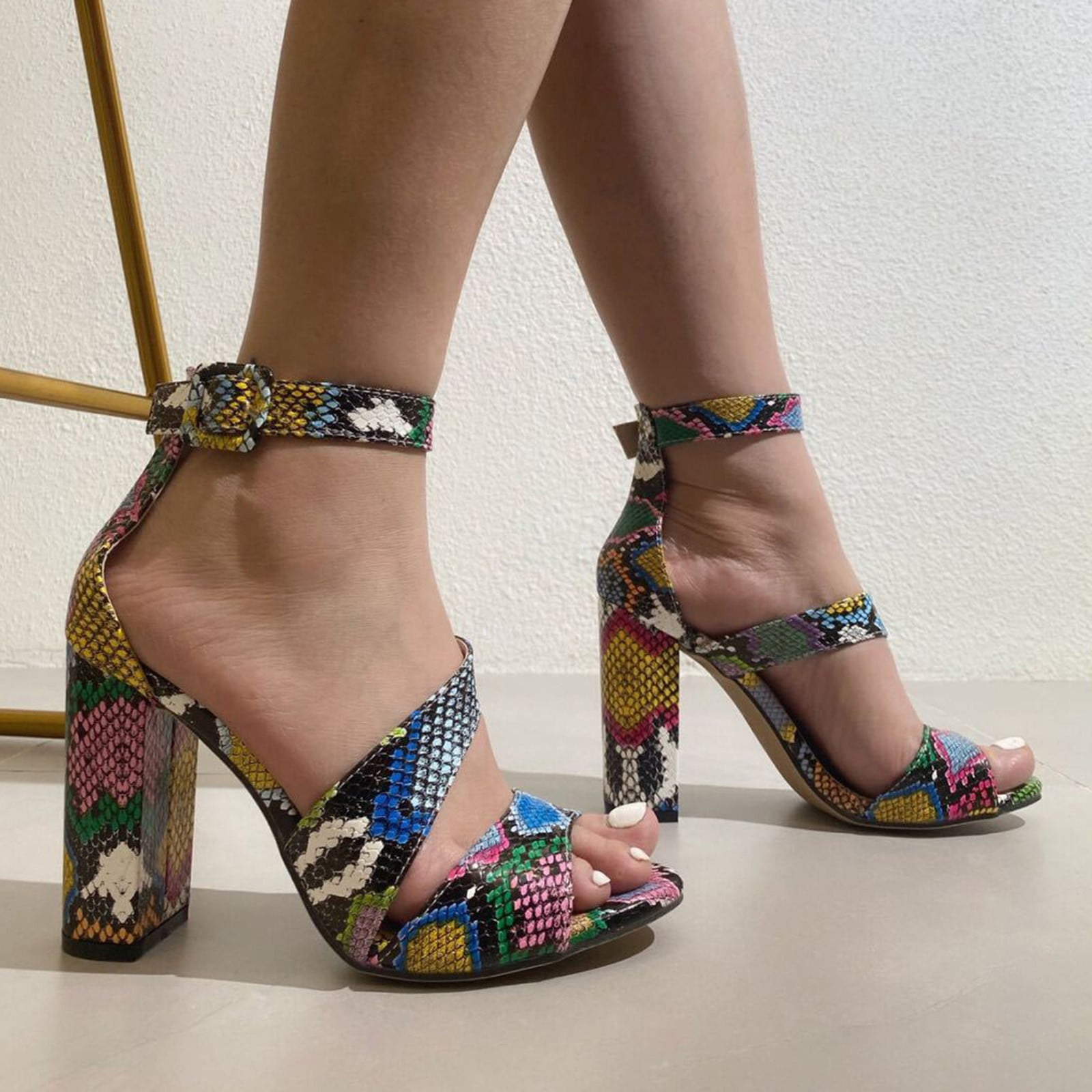 Buy Stylestry Women Multi Colored Block Heels