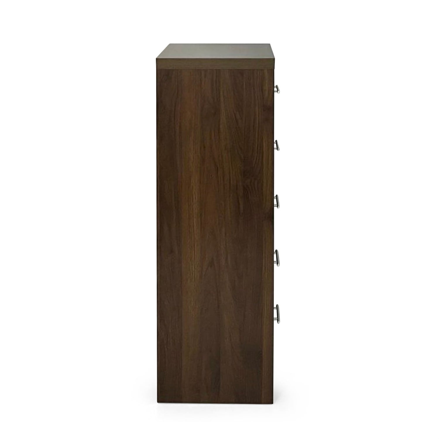 Kadyn MDF 5 Drawer Chest, Tall Dresser Chest for Living Room, Mid Century Drawer Dresser for Bedroom, Walnut