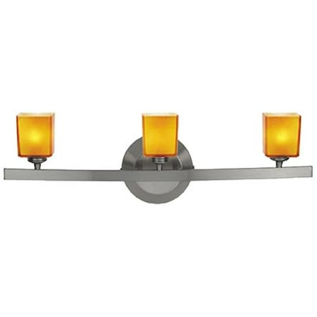 63813-18-MC-AMB Sydney 3 Light Vanity Wall Light in Amber - Matte Chrome
