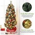 thumbnail image 2 of 4.5FT Christmas Tree with Lights, Pre-Lit Artificial Desktop Xmas Tree with 8 Mode Includes Red Berries & Sleigh Base for Holiday Indoor DIY Christmas Decor,2 PCS, 2 of 5