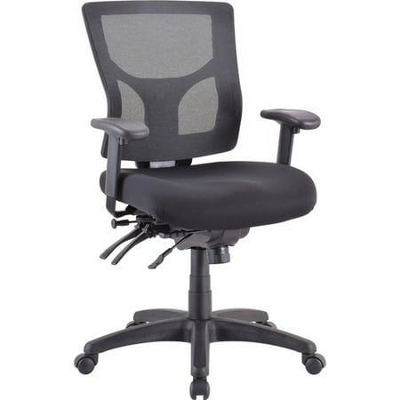 UPC: 0035255620017 | Lorell Conjure Executive Mid-back Mesh Back Chair Black Seat – Black Back – 5-star Base – 24  Length x 24.4  Width – 39.4  Height – 1 Each