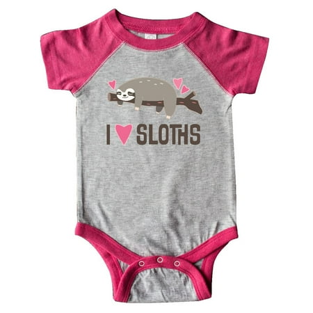 

Inktastic I Love Sloths Gift Baby Girl Bodysuit