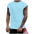 thumbnail image 4 of Mesh Tank Tops for Men Lightweight Breathable Summer Workout Tee Shirt Quick Drying Activewear Gym Shirts Muscular Clothes Light Blue, Size XXXL, 4 of 7