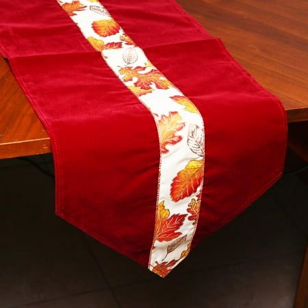 Autumn Leaves Fabric Table Runner Party Accessory (1 count) (1/Pkg)