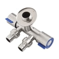 thumbnail image 4 of Stainless Steel Toilet 1 In 2 Out Dual Use Angle Valve Double Outlet Water Valve, 4 of 7