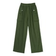 thumbnail image 5 of Doomiva Kids Girls Casual Athletic Cargo Pants Hip Hop Dance Trousers Joggers Sweatpants Green 6, 5 of 7