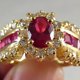 thumbnail image 2 of Anillo de circonita azul y roja Anillo de moda europea y americana para hombre y mujer, 2 of 5