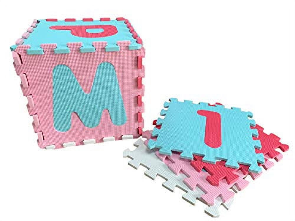 Tadpoles Super-Soft EVA Foam 36 Piece ABC Playmat, Pink & Aqua