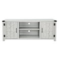thumbnail image 5 of Emma + Oliver Barn Door Style TV Stand up to 65" TV's - Light Gray Oak Entertainment Center - 58" Media Console - Adjustable Shelf, 5 of 12