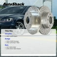 thumbnail image 3 of AutoShack Front & Rear Brake Rotors for Ram & Dodge, 1500 2011-2018 Ram 1500 2002-2010, 4WD RWD V6 3.0L 3.6L 3.7L V8 4.7L 5.7L 5.9L - Silver Zinc Coated Drilled & Slotted - SilverShield Pro, 3 of 5