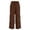 X1Brown, variant on lnmuld Girls Wide Leg Pants Elastic Waist Drawstring Cotton Linen Casual Trousers with Pockets Solid Kids Palazzo Pants Size:11-12 Years