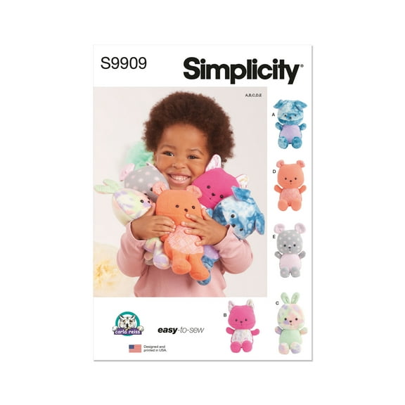 Simplicity Sewing Pattern 9909 - Plush Animals By Carla Reiss Design, Size: OS (One Size)