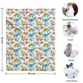 thumbnail image 4 of White Colorful Dinosaurs Pattern Blanket,Comfortable Soft Flannel Throw Blanket,All Season,Warm Lightweight Blankets for Sofa Bed Couch Living Room Chair,30"x40", 4 of 4