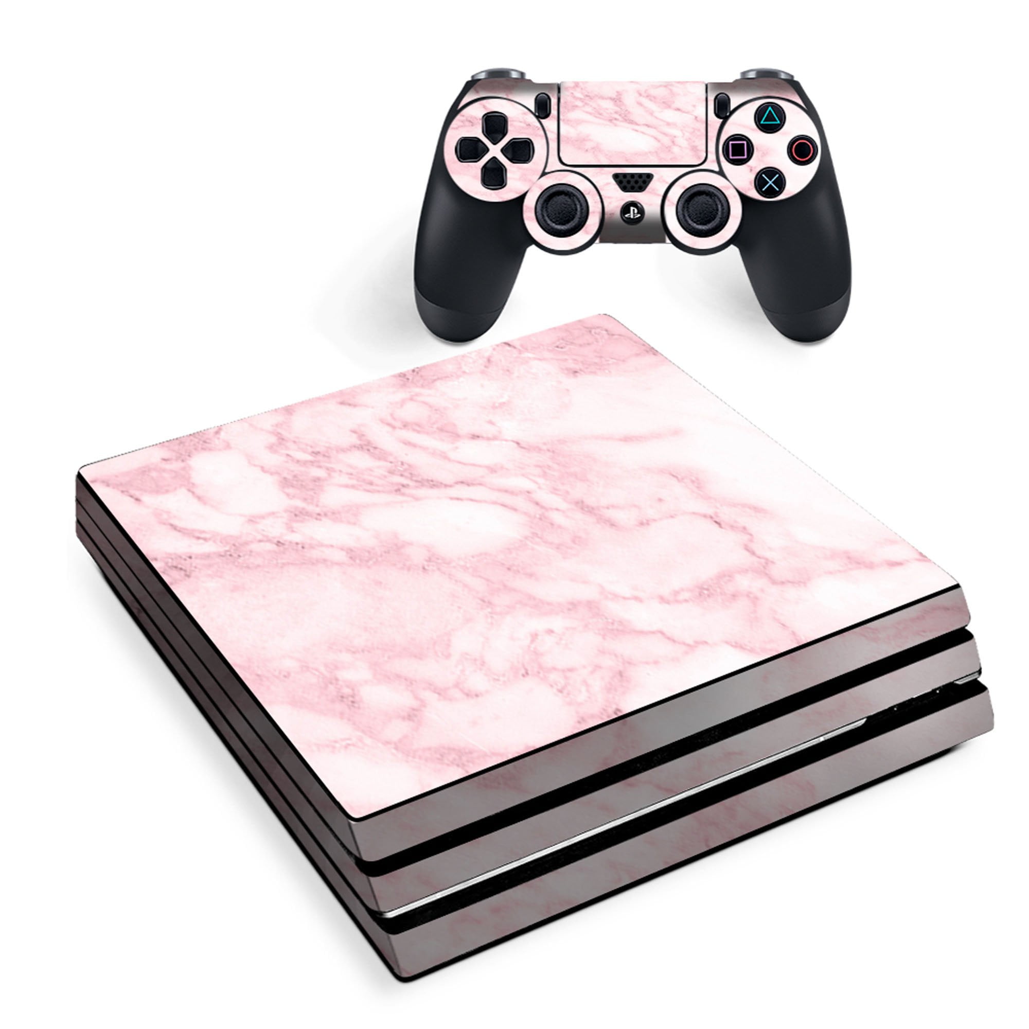 Skin for Sony PS4 Pro Console Decal Stickers Skins Cover Rose Pink Marble Pattern
