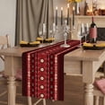 thumbnail image 2 of Table Runners 120 Inches Long Dress Scarves, Red Black Boho Farmhouse Coffee/Dining/Kitchen Table Runner for Living Room, Vintage Ethnic Tribe Abstract Art Retro 13x120 Inch, 2 of 9