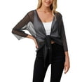 thumbnail image 2 of Anygrew Womens Sheer Shrug Tie Top Bolero Cardigan Lightweight Shrug, 2 of 5