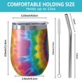 thumbnail image 5 of 12oz Stemless Wine Tumblers Yellow Tie Dye Spiral Pattern Vacuum Insulated Stainless Steel Travel Tumbler Cups Mug with Lid and Straw for Champaign,Cocktail,Beer with Cleaning Brush, 5 of 5