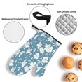 thumbnail image 3 of Honeii Lilies Flowers Pattern Oven Mitts and Pot Holders, Silicone Oven Gloves,500 F Heat Resistant Oven Mitts Sets, 4PCS, 3 of 6