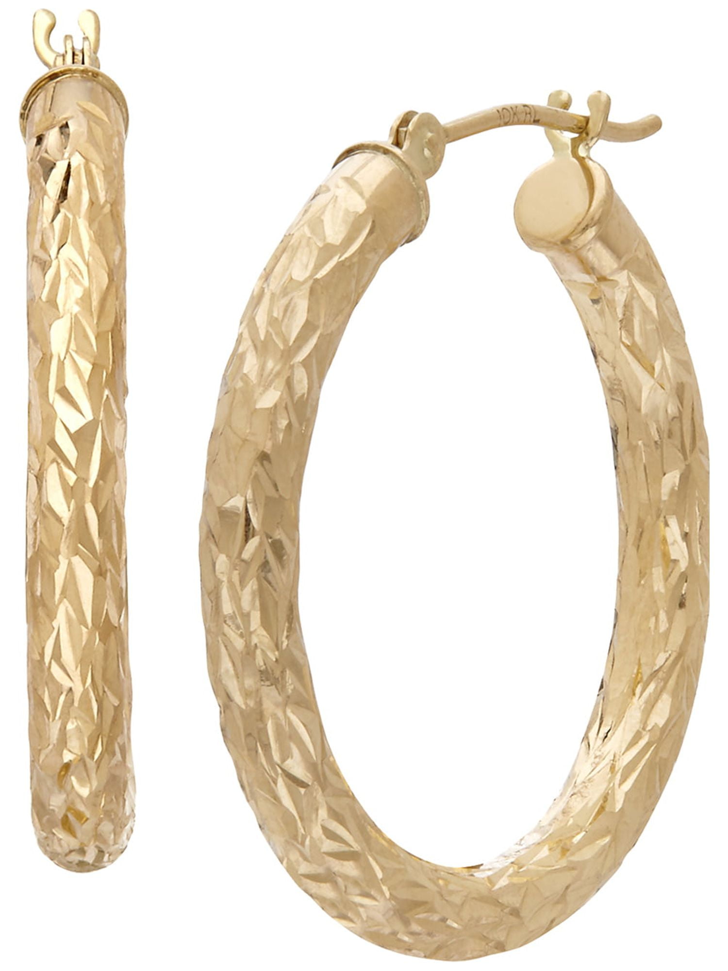 Brilliance Fine Jewelry 10K Yellow Gold 3MMx25MM Hollow Round Hoops Earrings