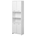 thumbnail image 1 of Basicwise QI004475L.WT Modern White Standing Bathroom Tall Linen Tower Storage Cabinet, Wide, 1 of 1