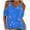 Blue, variant on ALLLIST Womens Spring Tops Blue V-Neck Solid Short Sleeve Hollow Embellished T-Shirts Ladies Tops and Blouses L