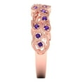 thumbnail image 4 of 0.17 ctw Wedding Band for Women - 14K Rose Gold Natural Amethyst Stackable Eternity Ring, 4 of 6