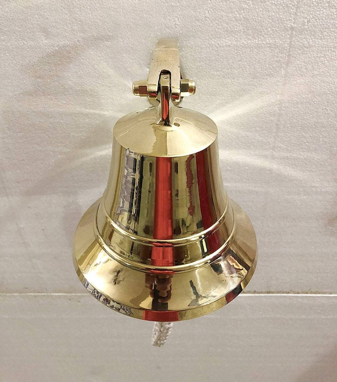 Antique 6 inches Nautical Brass Ship Bell Nautical Maritime Marine Boat Wall Han